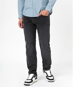 GEMO Jean coupe Straight délavé homme gris standard