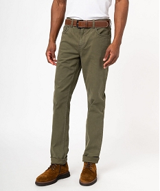 GEMO Pantalon slim stretch 5 poches homme kaki standard