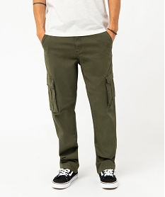 pantalon cargo coupe regular homme vert pantalonsJ683701_2