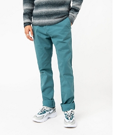 GEMO Pantalon chino en coton stretch coupe Slim homme bleu chine