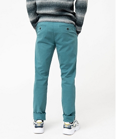 pantalon chino en coton stretch coupe slim homme bleuJ683901_3