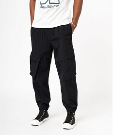 GEMO Pantalon large en toile de parachute homme noir standard
