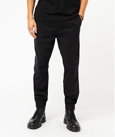 GEMO Pantalon jogger en toile de coton stretch homme noir standard