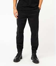 GEMO Pantalon jogger en toile de coton stretch homme Noir