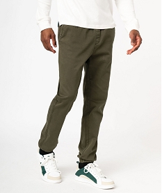 GEMO Pantalon jogger en toile de coton stretch homme kaki standard