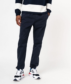 pantalon jogger en toile de coton stretch homme bleuJ684601_1