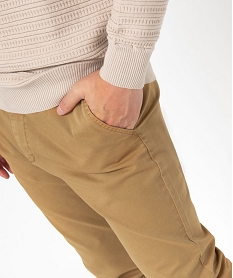 pantalon chino en coton stretch coupe slim homme beigeJ684901_2