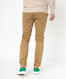 pantalon chino en coton stretch coupe slim homme beigeJ684901_3