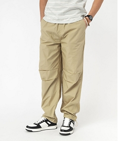 GEMO Pantalon parachute ajustable à la taille et aux chevilles homme Beige