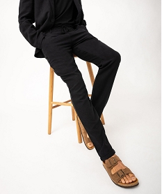 GEMO Pantalon chino ou de costume en lin souple homme noir standard
