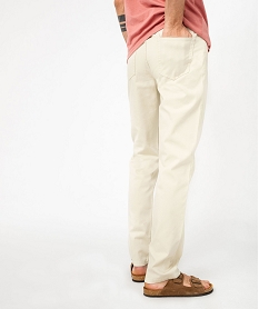 pantalon 5 poches en coton stretch texture avec ceinture tressee homme blancJ686301_3