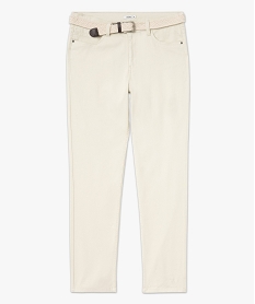 pantalon 5 poches en coton stretch texture avec ceinture tressee homme blanc pantalonsJ686301_4
