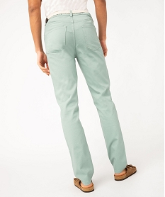 pantalon 5 poches en coton stretch texture avec ceinture tressee homme vertJ686401_3