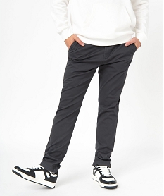 GEMO Pantalon chino coupe slim en coton stretch homme noir chine