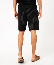 bermuda en lin melange coupe droite homme noir shorts et bermudasJ687301_3