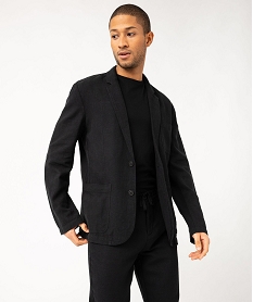 veste de costume homme en lin melange noirJ690201_2