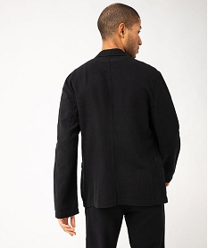 veste de costume homme en lin melange noir manteaux et blousonsJ690201_3