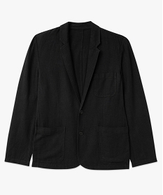 veste de costume homme en lin melange noir manteaux et blousonsJ690201_4