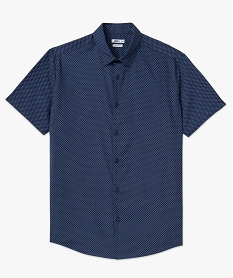 chemise a manches courtes a micro-motifs homme bleu chemise manches courtesJ690901_4
