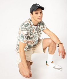 GEMO Chemise manches courtes imprimée feuillage en viscoselin homme imprime feuilles