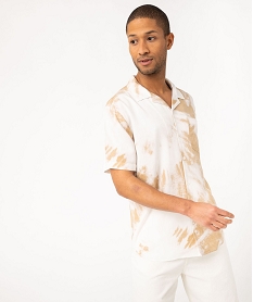 GEMO Chemise manches courtes fluide effet tie-and-dye homme Beige