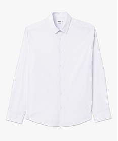 chemise manches longues regular fit en coton stretch homme blanc chemise manches longuesJ693701_3