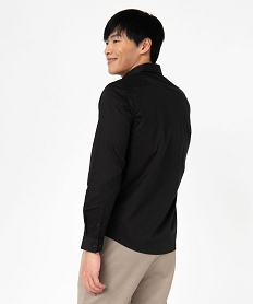 chemise manches longues regular fit en coton stretch homme noir chemise manches longuesJ693801_3