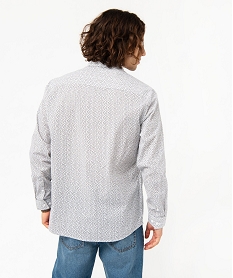 chemise manches longues coupe regular a micro motifs homme imprime chemise manches longuesJ694101_3