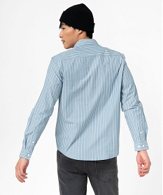 chemise rayee en coton coupe regular homme bleuJ694301_3