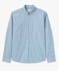 chemise rayee en coton coupe regular homme bleuJ694301_4