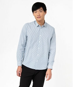 GEMO Chemise manches longues à rayures en coton homme Imprimé
