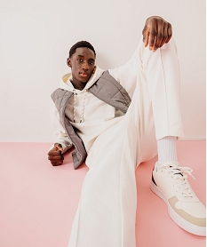 GEMO Pantalon en maille jersey à plis homme blanc standard