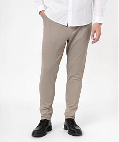 pantalon en maille avec ceinture ajustable homme beige pantalonsJ695101_1