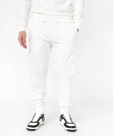 GEMO Pantalon de jogging coupe cargo homme Blanc