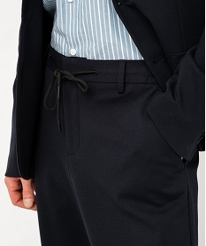 pantalon en toile coupe slim avec ceinture elastique homme bleuJ695601_2