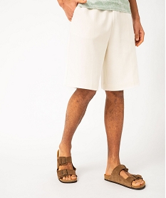 GEMO Bermuda ample en maille fine homme blanc standard
