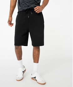 GEMO Bermuda en maille avec ceinture ajustable homme noir standard