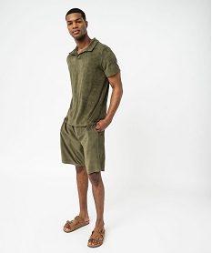 GEMO Bermuda en éponge coupe droite homme Vert