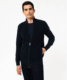 GEMO Gilet zippé à col montant homme Bleu