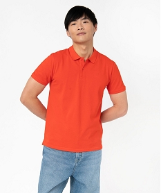GEMO Polo à manches courtes en maille piquée homme rouge standard