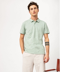 GEMO Polo manches courtes en maille texturée homme vert standard