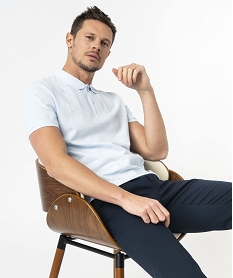 GEMO Polo manches courtes en maille texturée homme bleu vif