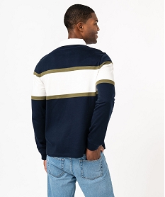polo a manches longues a larges rayures homme bleuJ703201_3