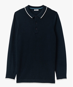pull col polo en maille piquee homme bleuJ704701_4
