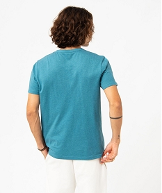 tee-shirt manches courtes col tunisien homme bleuJ705401_3