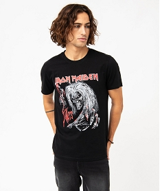 tee-shirt manches courtes imprime homme - iron maiden noirJ705501_1