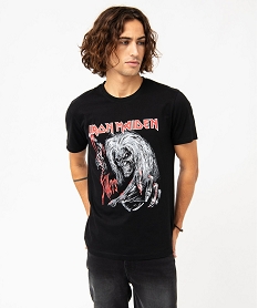 GEMO Tee-shirt manches courtes imprimé homme - Iron Maiden noir standard
