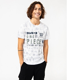 GEMO Tee-shirt manches courtes tie-and-dye homme - One Piece blanc standard