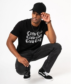 GEMO Tee-shirt à manches courtes avec inscription homme noir standard