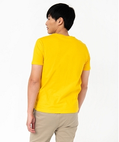 tee-shirt a manches courtes et col v homme jaune tee-shirtsJ706801_3